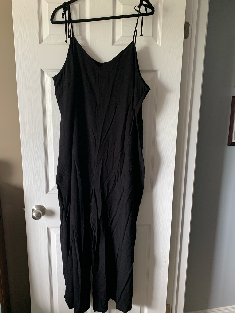 Old Navy Black Tie-Shoulder Wide-Leg Jumpsuit - Picture 1 of 5